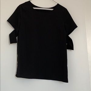 Black T with Sleeve and back cutout